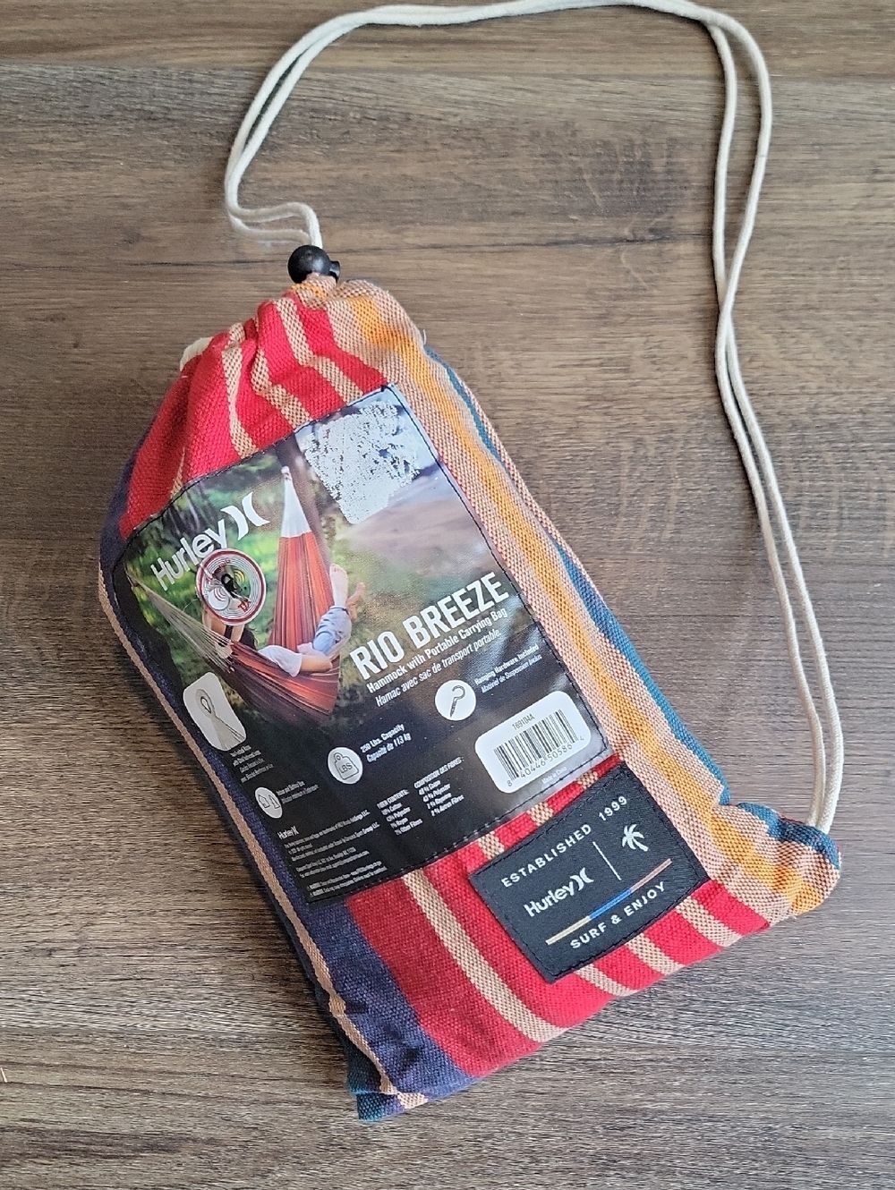 Hurley Rio Breeze Striped Hammock - Sunrise Tequila Red, Blue, Yellow NWT